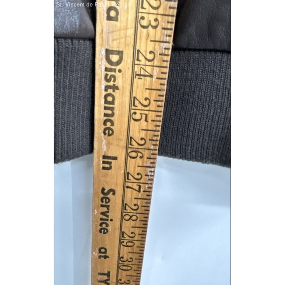 Members Only Vtg Bomber Jacket Dark Brown Genuine Leather Lined Men's 42 - Picture 5 of 11